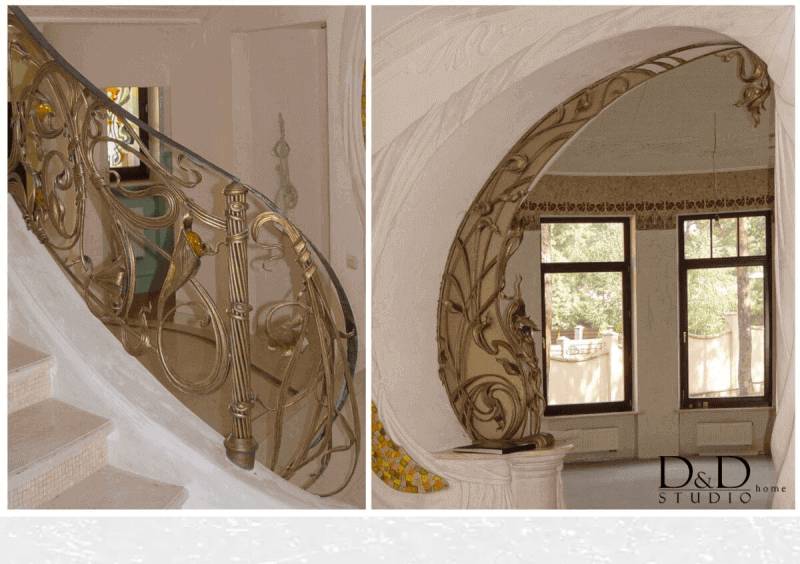 Индивидуальный дизайн ковки в Art Nouveau Дизайн лепнины в Art Nouveau