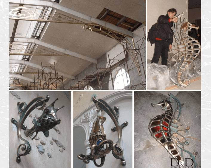 Дизайн интерьера с элементами Art Nouveau, Art-deco Скульптура и скульптурные изделия из металла в интерьере Индивидуальные металлические изделия